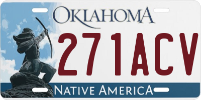 OK license plate 271ACV