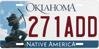 OK license plate 271ADD