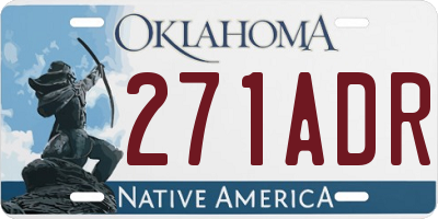 OK license plate 271ADR