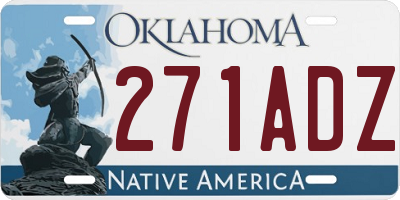 OK license plate 271ADZ