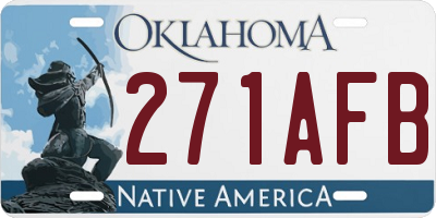 OK license plate 271AFB