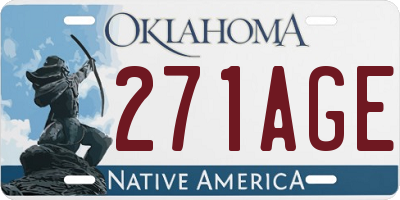OK license plate 271AGE