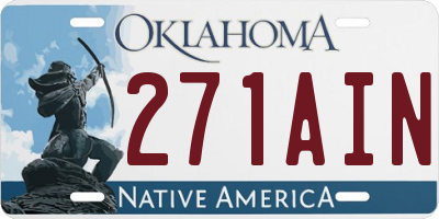 OK license plate 271AIN