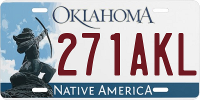 OK license plate 271AKL