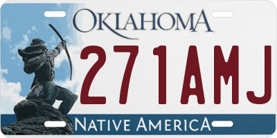OK license plate 271AMJ