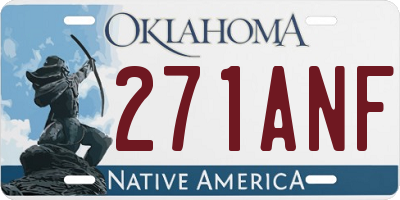 OK license plate 271ANF