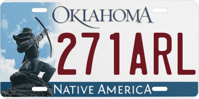 OK license plate 271ARL