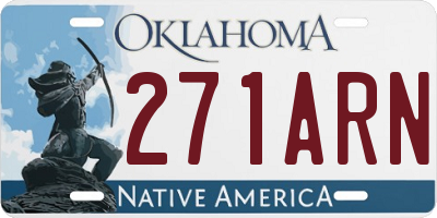 OK license plate 271ARN