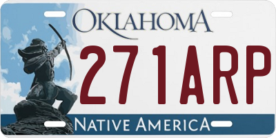 OK license plate 271ARP