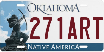 OK license plate 271ART