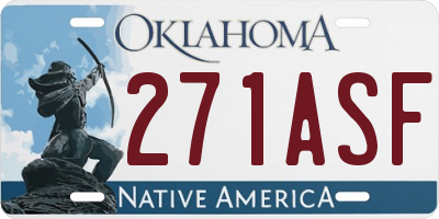 OK license plate 271ASF