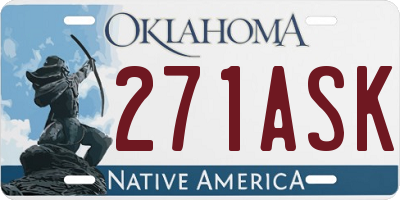 OK license plate 271ASK