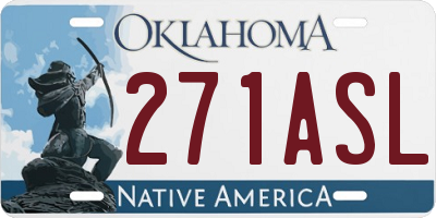 OK license plate 271ASL