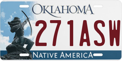 OK license plate 271ASW