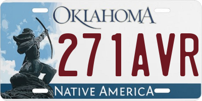 OK license plate 271AVR