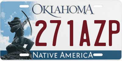 OK license plate 271AZP
