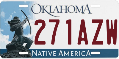 OK license plate 271AZW