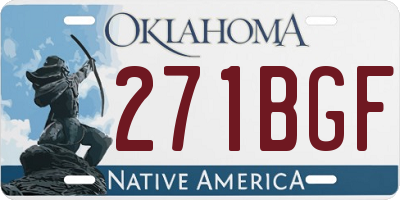 OK license plate 271BGF
