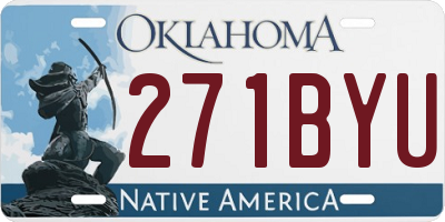 OK license plate 271BYU