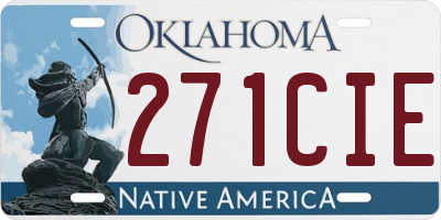 OK license plate 271CIE