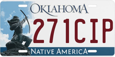 OK license plate 271CIP