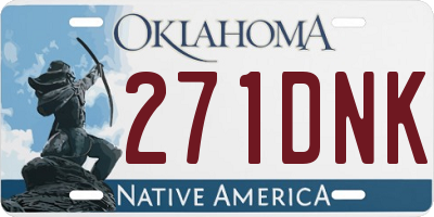 OK license plate 271DNK