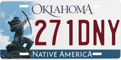 OK license plate 271DNY