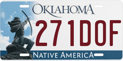 OK license plate 271DOF