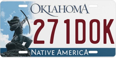 OK license plate 271DOK