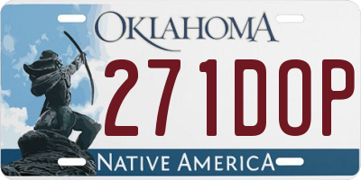 OK license plate 271DOP