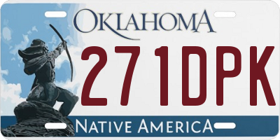 OK license plate 271DPK