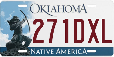 OK license plate 271DXL