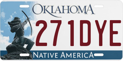 OK license plate 271DYE