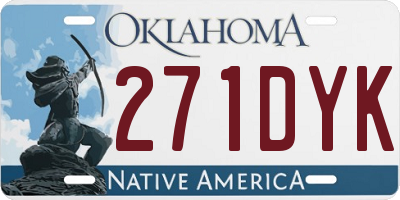 OK license plate 271DYK