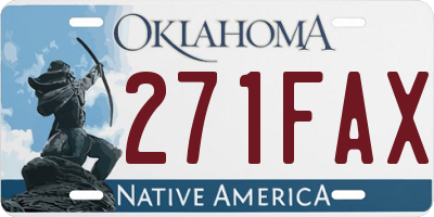 OK license plate 271FAX