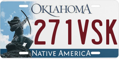 OK license plate 271VSK