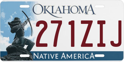 OK license plate 271ZIJ