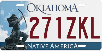 OK license plate 271ZKL