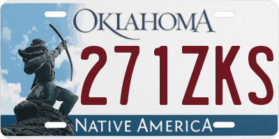 OK license plate 271ZKS