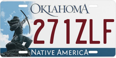 OK license plate 271ZLF