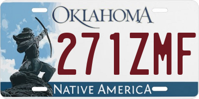 OK license plate 271ZMF