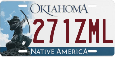 OK license plate 271ZML