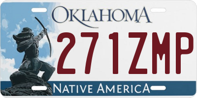 OK license plate 271ZMP
