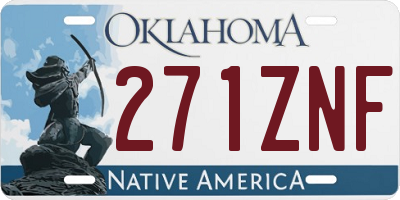 OK license plate 271ZNF