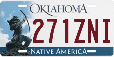 OK license plate 271ZNI