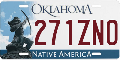 OK license plate 271ZNO