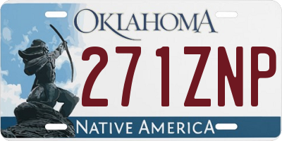 OK license plate 271ZNP