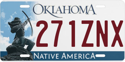 OK license plate 271ZNX