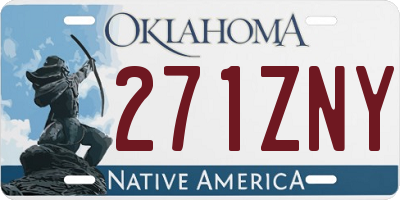 OK license plate 271ZNY