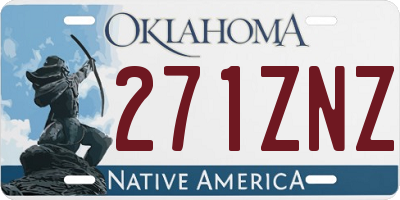 OK license plate 271ZNZ